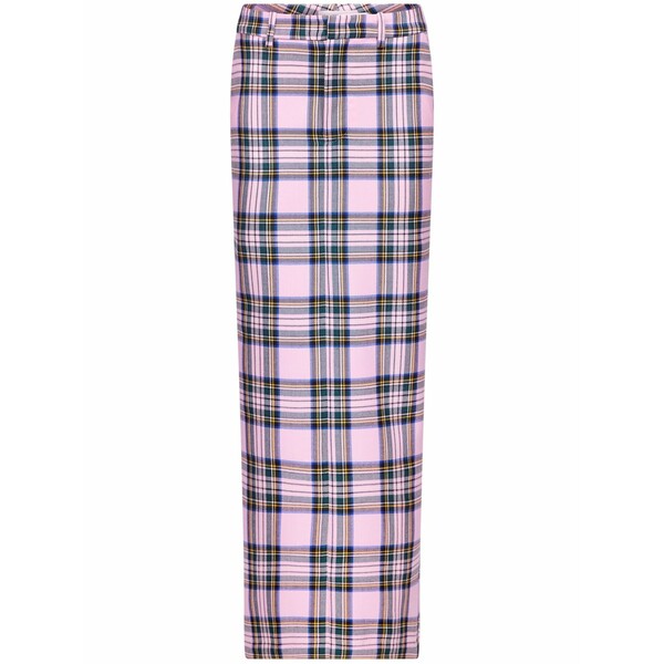 方面 レディース スコート ボトムス Checked wool MIDI skirt Pink