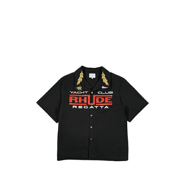 ルード メンズ プルオーバー トップス Regatta logo-print shirt Black