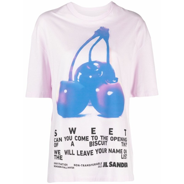 ジル・サンダー レディース ティーシャツ トップス Graphic-print cotton t-shirt Pink