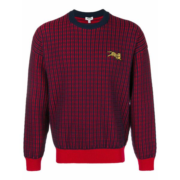 ケンゾー メンズ 編み物\u0026プルオーバー アウター Check knit sweater Red
