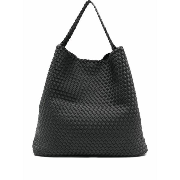 ナゲディ レディース トートバッグ 御徒面子 Large nomad woven tote bag Black