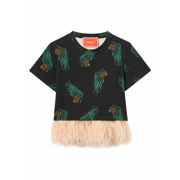 ラ・ダブル・ジェイ レディース ティーシャツ トップス La scala floral t-shirt Black