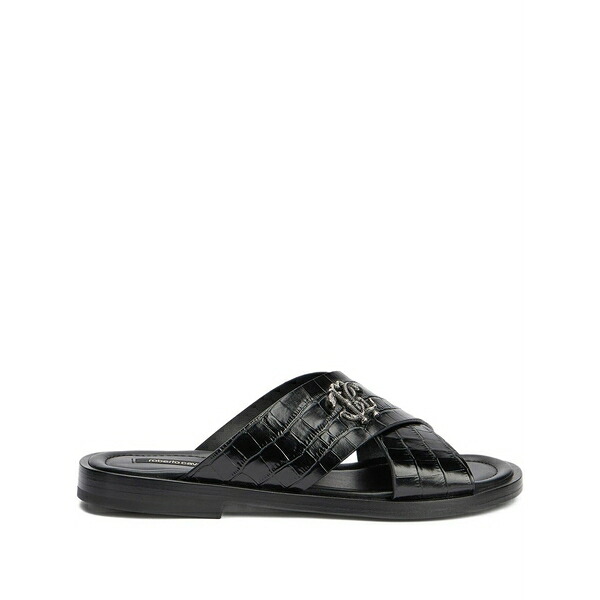 ロベルトカヴァリ メンズ サンダル シューズ Logo-plaque sandals Black