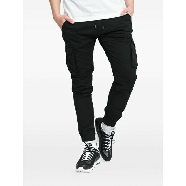 アルファインダストリーズ メンズ 心地好いズボン下 ボトムス Cotton track pants Black