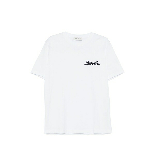 ランバン メンズ プルオーバー トップス Logo t-shirt White