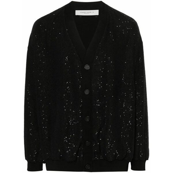 ゴールデングース メンズ 上衣＆上衣 アウター Sequin-embellished cardigan Black