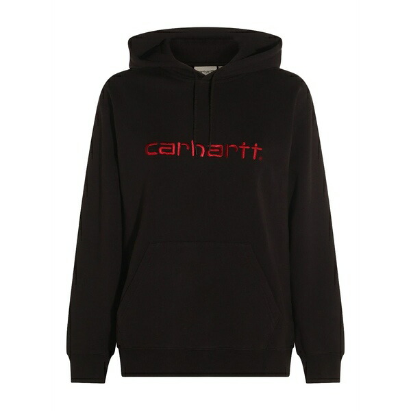 カーハート レディース パーカー・スウェットシャツ アウター Embroidered-logo hoodie Black｜asty