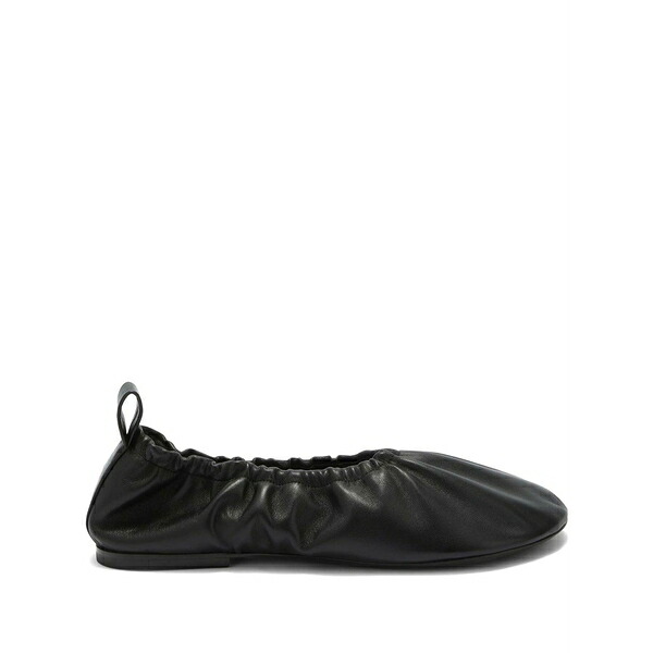 ジル・サンダー レディース サンダル シューズ Gathered-detail leather ballerina shoes Black