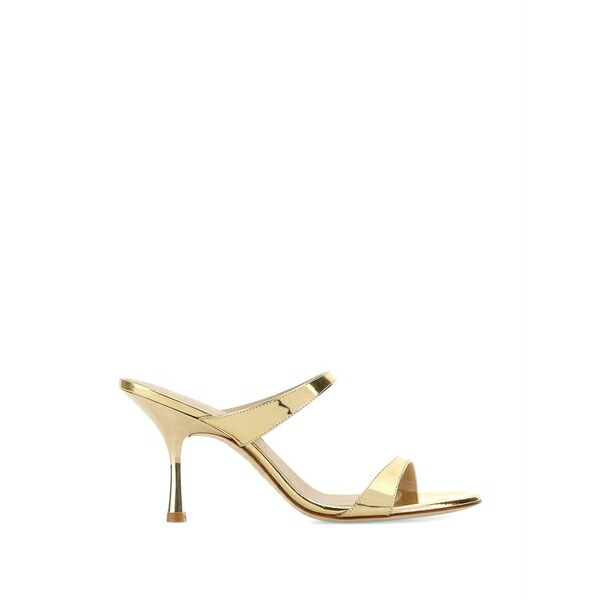 スチュアート ワイツマン レディース サンダル シューズ Metallic-effect double-strap sandals Gold
