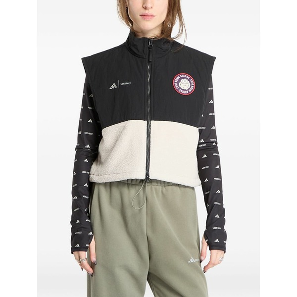 アディダス レディース 厚地の外套 アウター X moon boot logo-appliqu￡ gilet Black