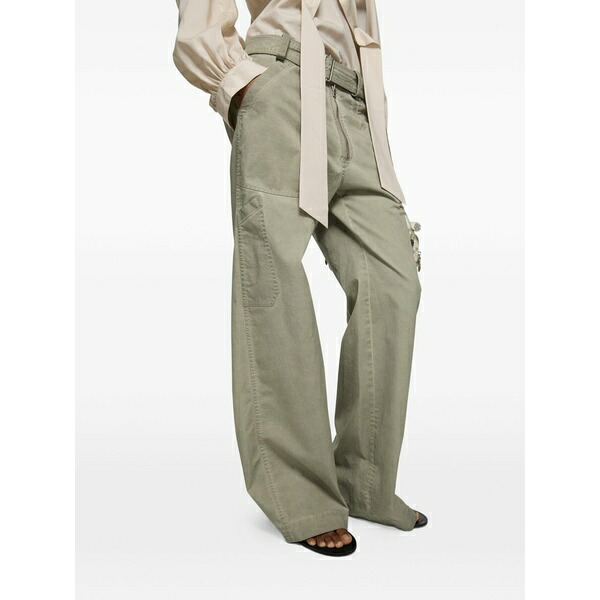 アクネ ストゥディオズ レディース カジュアルパンツ ボトムス Belted straight-leg trousers Green｜asty