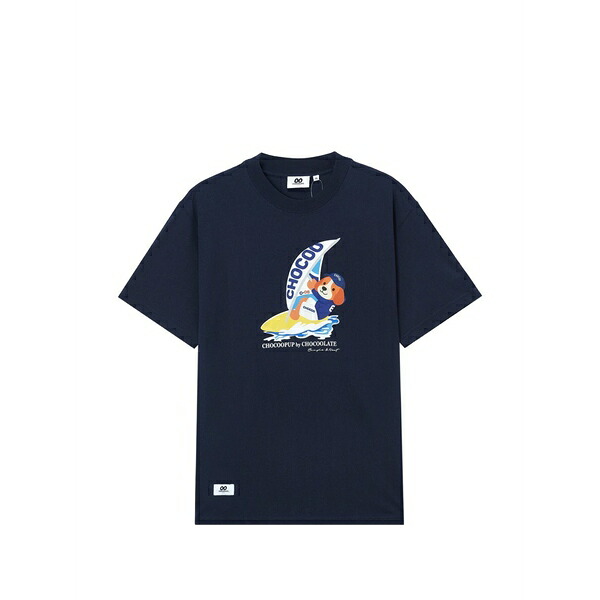 黒茶 メンズ プルオーバー トップス Graphic-print t-shirt Blue