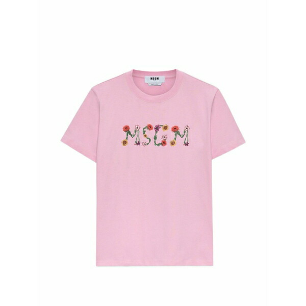 エムエスジイエム レディース ティーシャツ トップス Floral-print t-shirt Pink