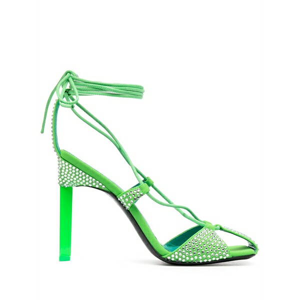 ジ アティコ レディース サンダル シューズ Adele 105粍 rhinestone-embellished sandals Green