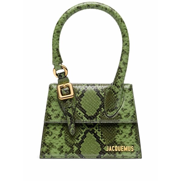 ジャクエムス レディース ハンドバック 御徒面子 Le chiquito snakeskin-effect mini bag Green