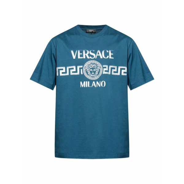 ヴェルサーチ メンズ ティーシャツ トップス Medusa-print t-shirt Blue