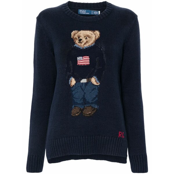 ラルフローレン レディース 編み物\u0026プルオーバー アウター Polo bear sweater Blue