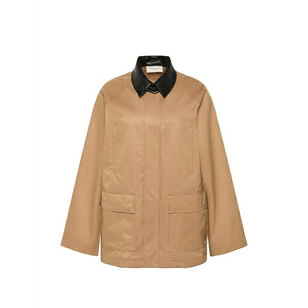 カルバンクライン レディース ジャケット&ブルゾン アウター Contrast-collar zip-fastening jacket Neutrals|asty