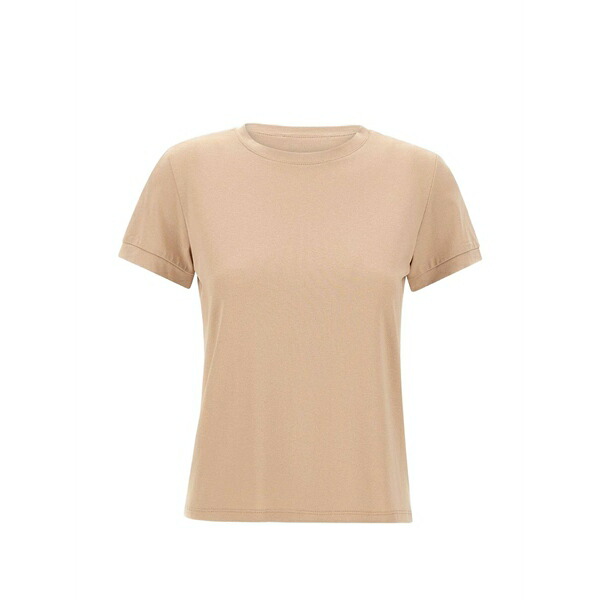 カオス レディース Tシャツ トップス Ribbed short-sleeve t-shirt Neutrals｜asty