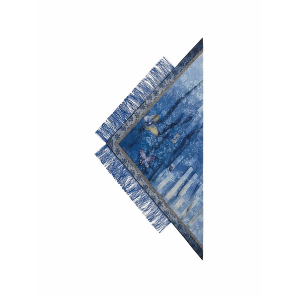 ピエール＝ルイ・マシア メンズ えり巻き・袈裟・えり巻き 付属物 Aloeuw butterfly fringed scarf Blue