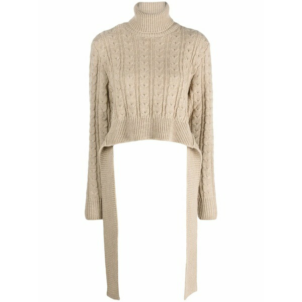 マルタンマルジェラ レディース ニット&セーター アウター Cable-knit high-neck jumper Neutrals|asty