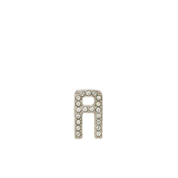 アンブッシュ メンズ ピアス・イヤリング 添え物 Crystal-embellished logo-plaque earring Silver