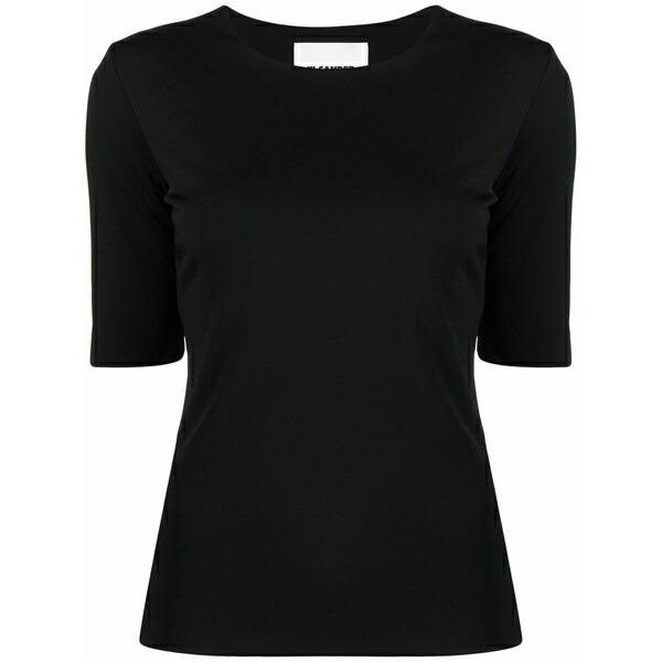 ジル・サンダー レディース Tシャツ トップス Round neck short-sleeved t-shirt Black|asty