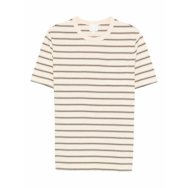 アーペーセー メンズ プルオーバー トップス Striped chest-pocket t-shirt Neutrals