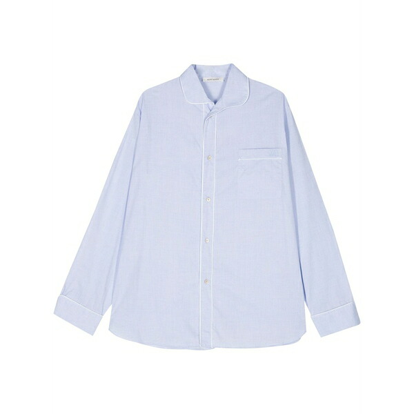 ウェールズ ボナー メンズ シャツ トップス Market stripe-detail shirt Blue｜asty