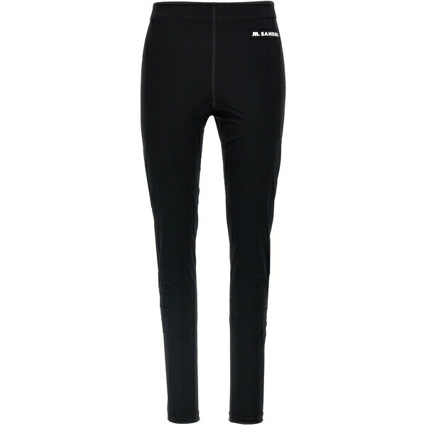 ジル・サンダー レディース レギンス ボトムス Logo-print leggings Black