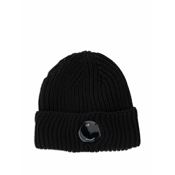 シーピーカンパニー メンズ 帽子 アクセサリー Ribbed beanie hat Black