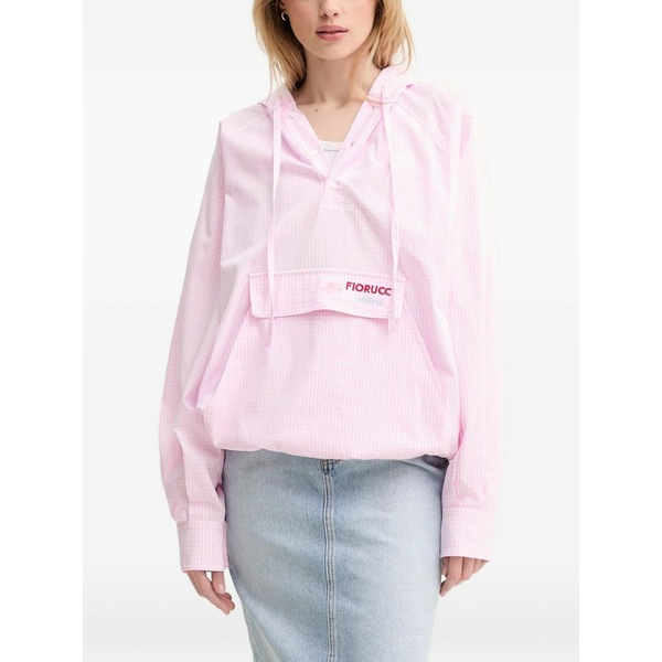 フィオルッチ レディース パーカー・スウェットシャツ アウター Gingham hoodie Pink