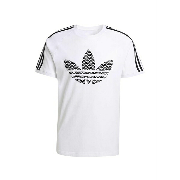 アディダス メンズ Tシャツ トップス Three-stripe logo t-shirt White|asty