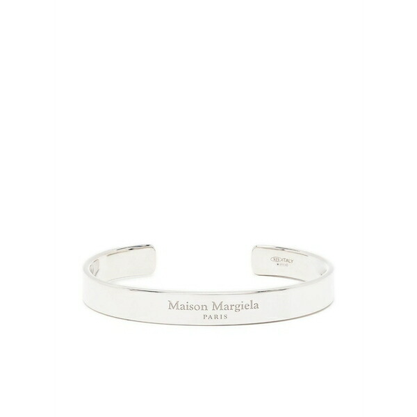 マルタンマルジェラ メンズ ブレスレット・バングル・アンクレット 添え物 Logo-engraved cuff bracelet Silver