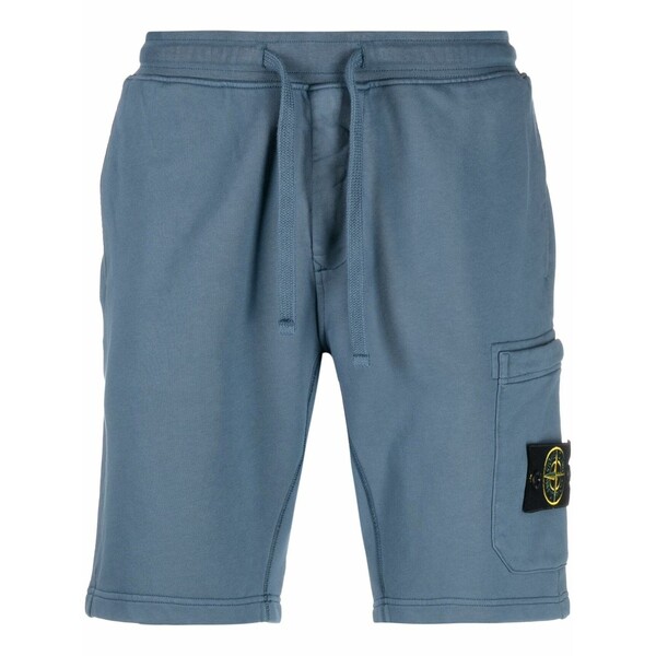 ストーンアイランド メンズ カジュアルパンツ ボトムス Logo-patch detail shorts Blue|asty