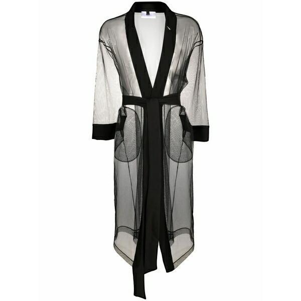 アルケミー レディース ジャケット&ブルゾン アウター Belted sheer mesh jacket Black|asty
