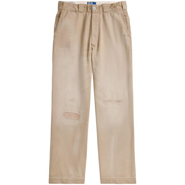 ラルフローレン メンズ カジュアルパンツ ボトムス Distressed straight-leg trousers Neutrals|asty