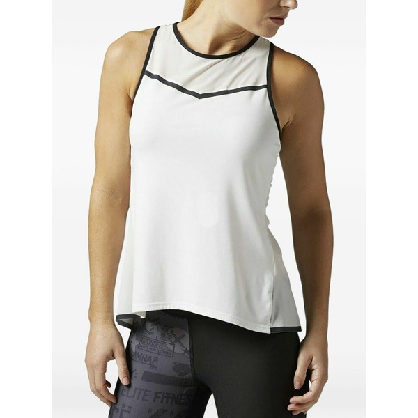 リーボック レディース カットソー トップス Racerback overlay t-shirt White|asty