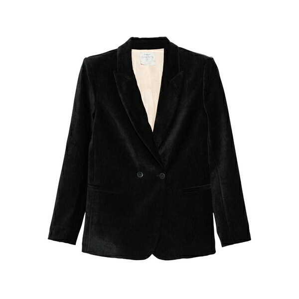フォルテ フォルテ レディース 上衣＆上衣 アウター Double-breasted velvet blazer Black