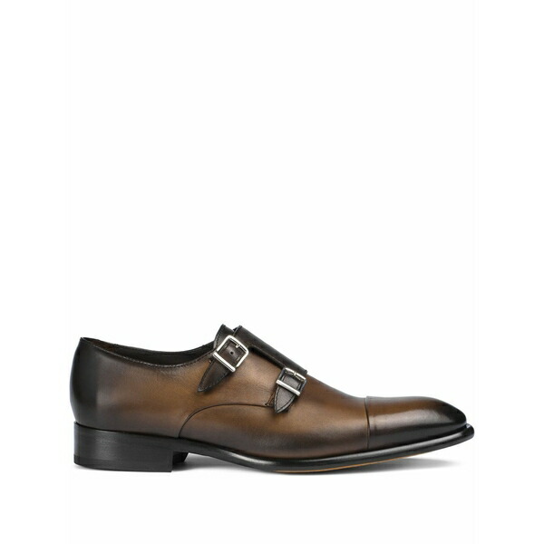 ドンカルズ メンズ 御召しものシューズ シューズ Leather double-buckle monk shoes Brown