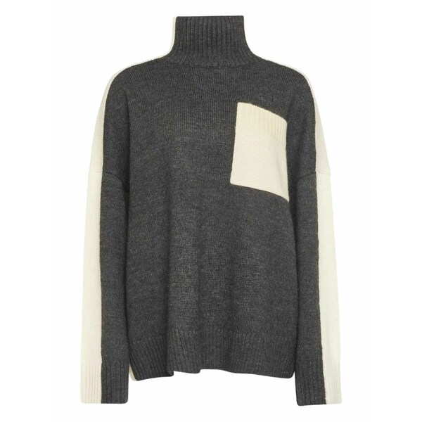 J.W.アンダーソン レディース 編み物\u0026スウェーター アウター Panelled high-neck sweater Grey