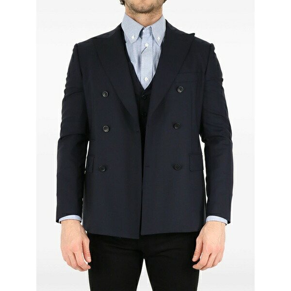 トネッロ メンズ ジャケット&ブルゾン アウター Contrast-panel waistcoat Blue|asty