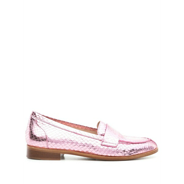 パロッシュ レディース スリッポン・ローファー シューズ Snakeskin-effect metallic loafers Pink
