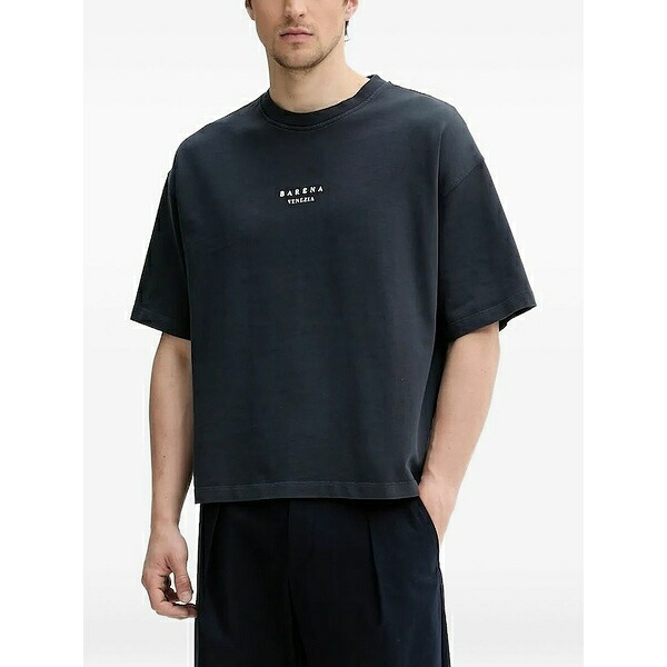 バレナ メンズ Tシャツ トップス Logo-embroidered t-shirt Blue｜asty