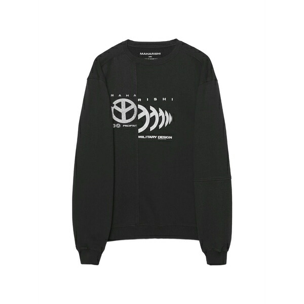 マハリシ メンズ パーカー・スウェットシャツ アウター Maha logo-print panelled sweater Black