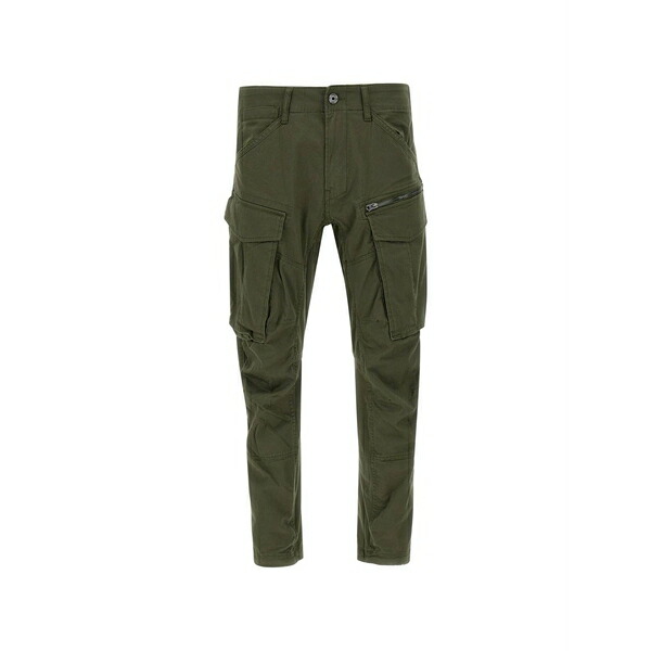 ジースター メンズ 心地よいズボン下 ボトムス Rovic zip 3d tapered trousers Green