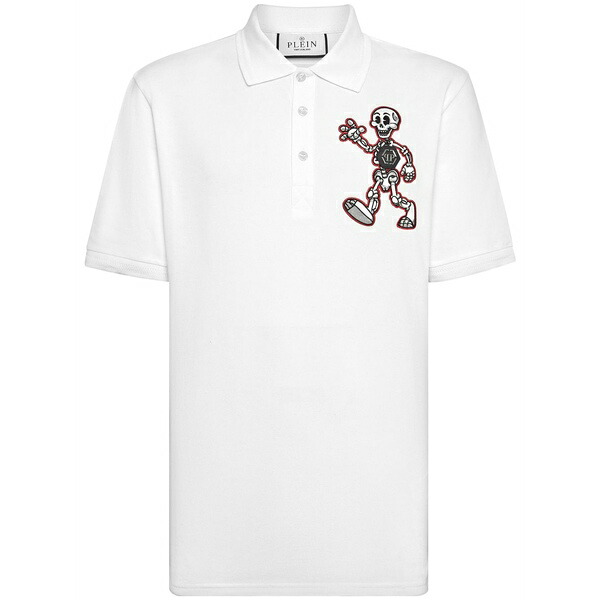 フィリップ飾り気の無い メンズ スポーツシャツ トップス Skully gang polo shirt  White