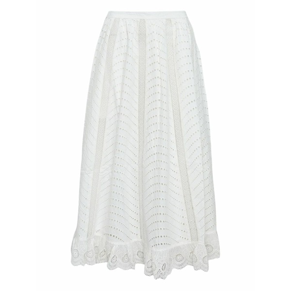 ウラ・ジョンソン レディース スコート ボトムス Lace-trim MIDI skirt White