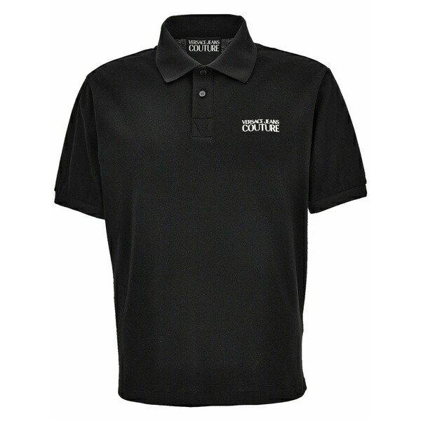 呼びりん探し回る メンズ スポーツシャツ トップス Logo-embroidered polo shirt  Black