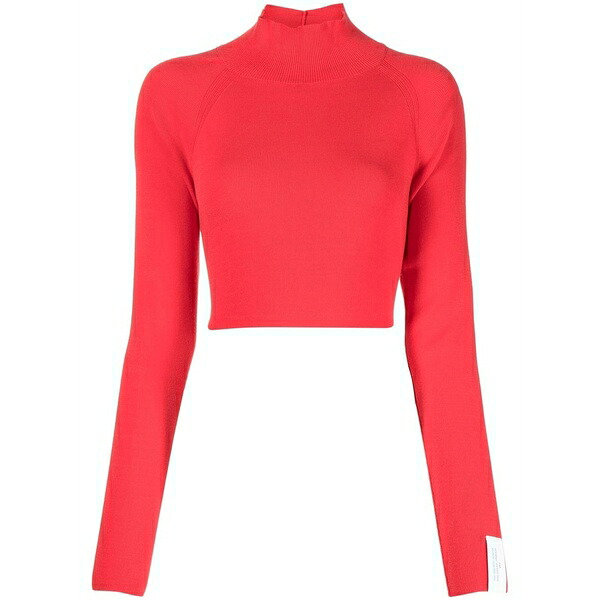 鍵を掛ける レディース 編み物\u0026プルオーバー アウター Open back knitted top Red